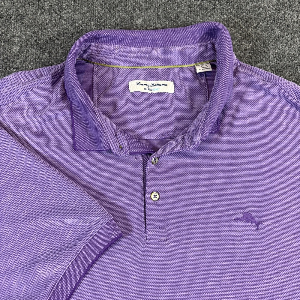 Tommy Bahama Island Zone Polo Shirt Lightweight Purple Short Sleeve Men 3XLB